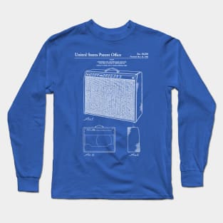 Guitar Amp Patent - Guitarist Band Musician Art - Blueprint Long Sleeve T-Shirt